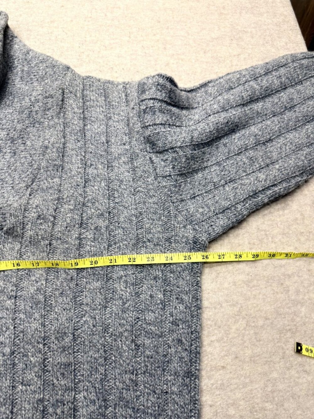 Vintage 90's Lands' End Shawl Collar Grey Wool Blend Men's Sweater Size Large - Picture 6 of 7